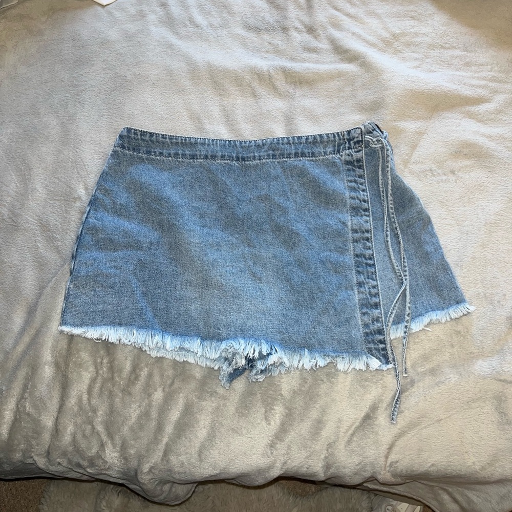 REWASH asymmetrical women’s denim skort